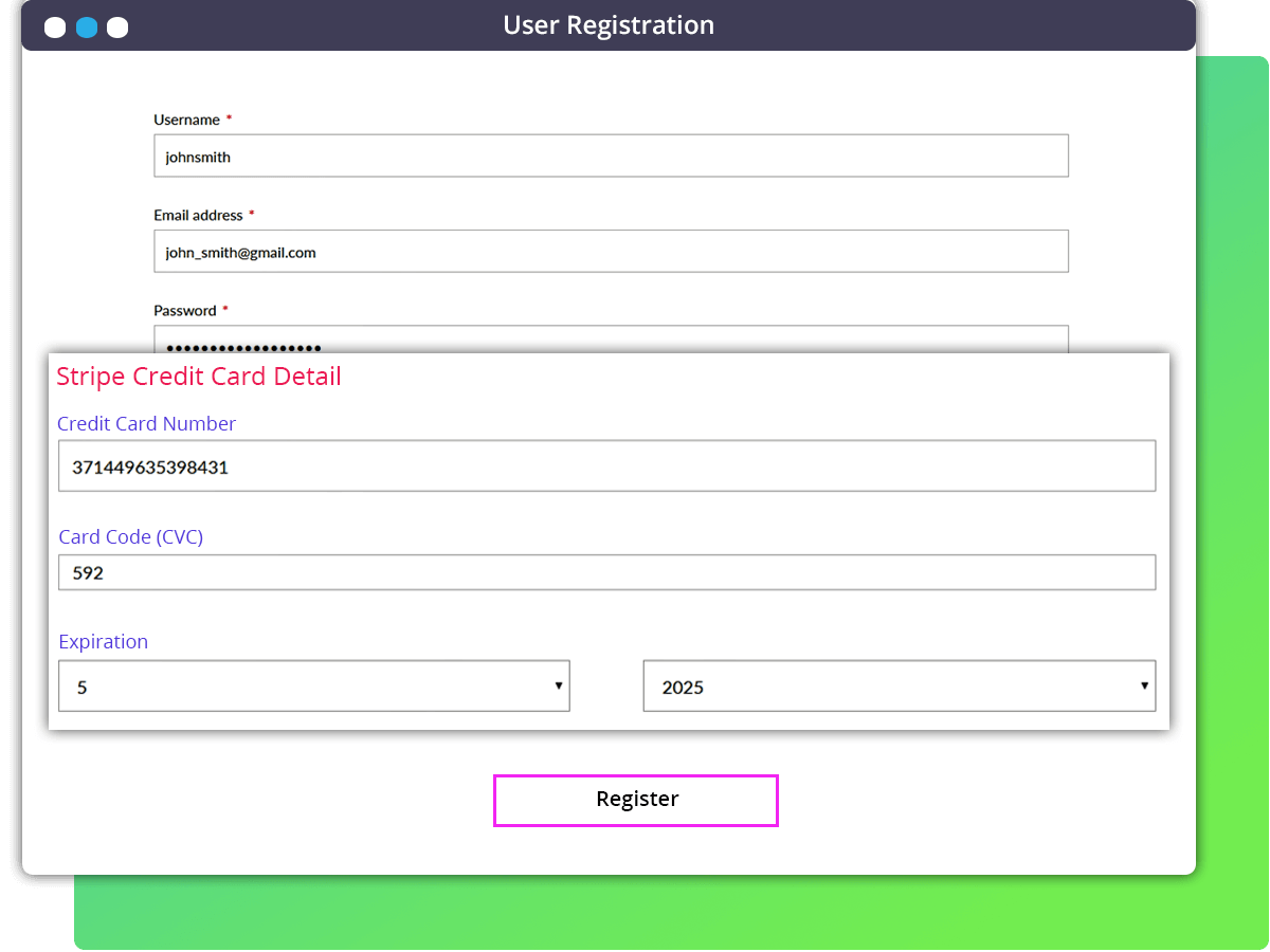 Users register to bid