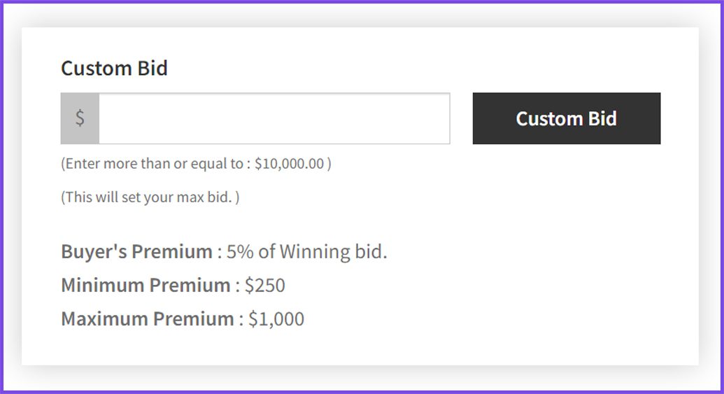 Auction Buyer's Premium - Auctioneer Software
