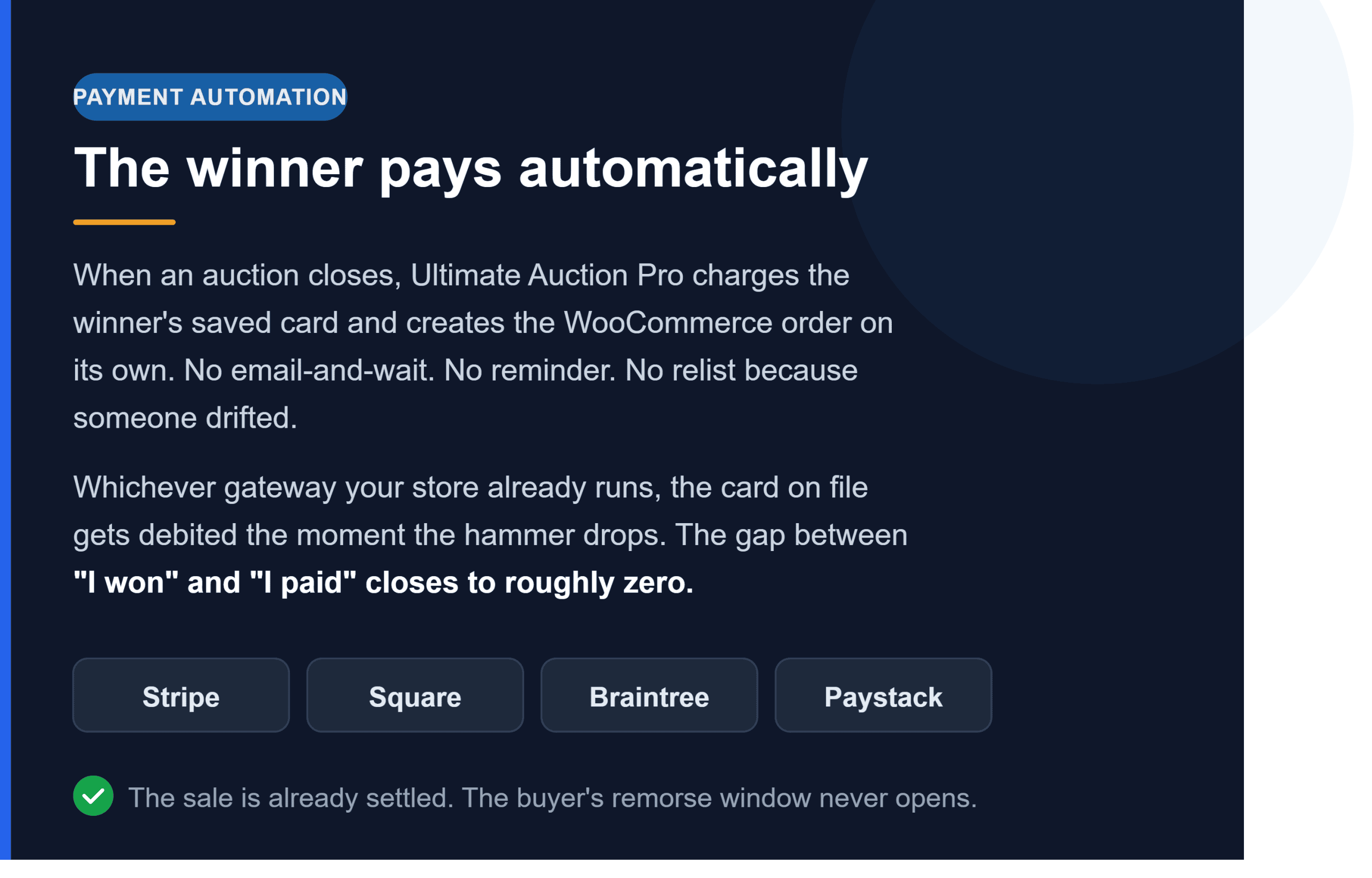 Building two designed text cards. First one, automatic payment.