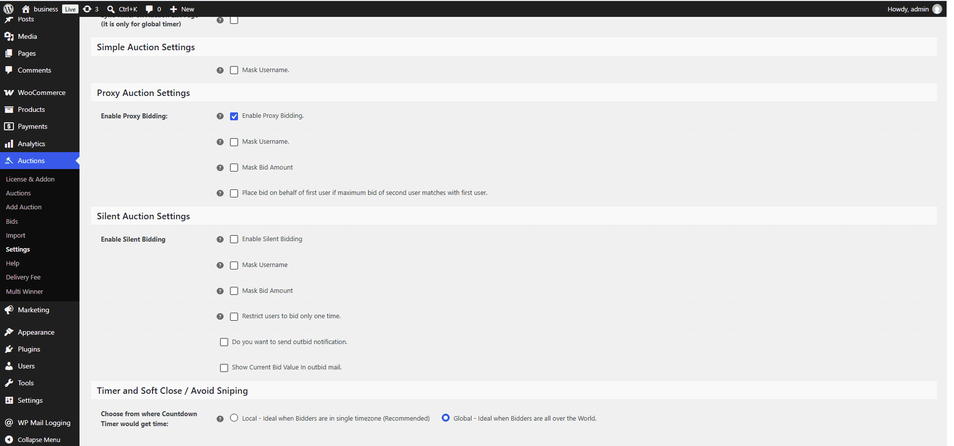 Proxy-setting