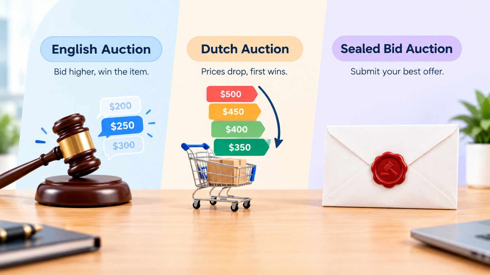 English Auction vs Dutch Auction vs Sealed Bid: Types of Auctions Explained